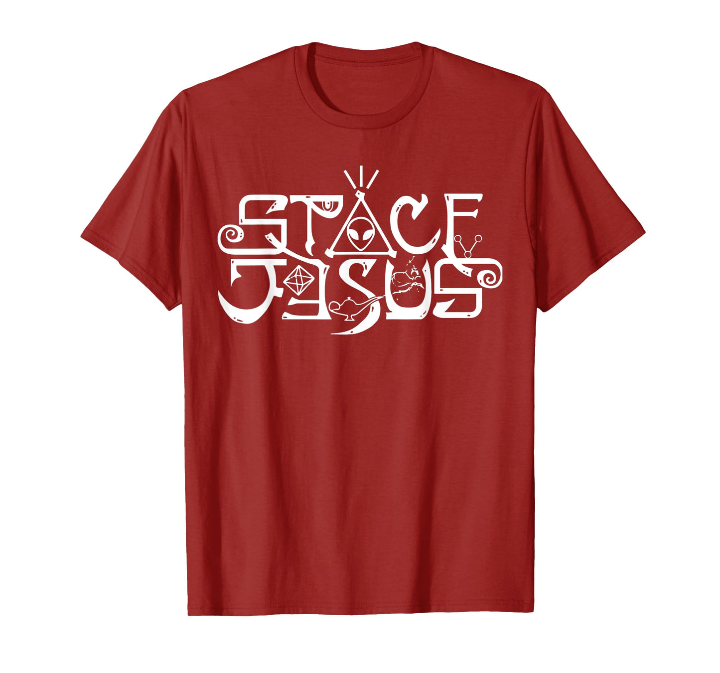 Funny Space Jesus Design Astronaut Science Alien Men Women T-Shirt