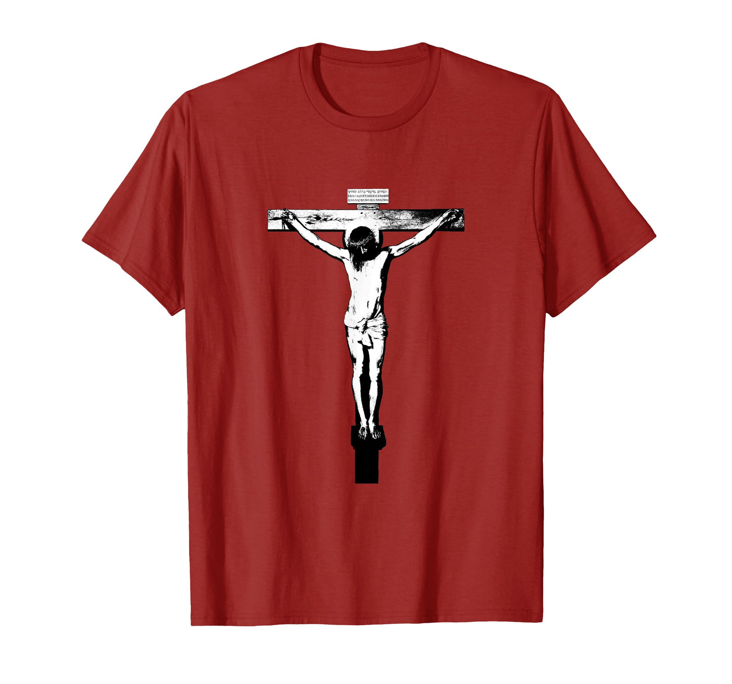 Catholic Tee for Men Crucified Jesus Christ black and white T-Shirt