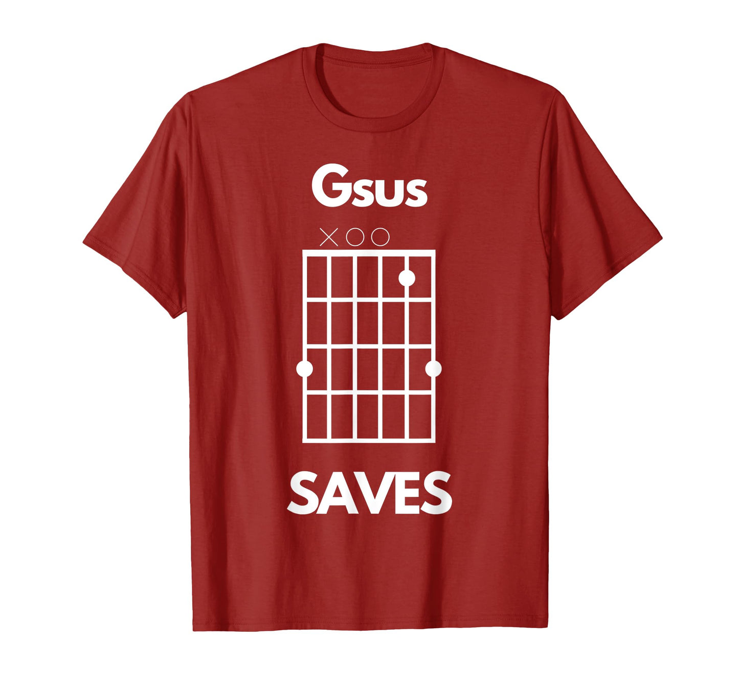 Funny Guitar Lovers Gsus Saves Jesus Saves Chord Christian T-Shirt