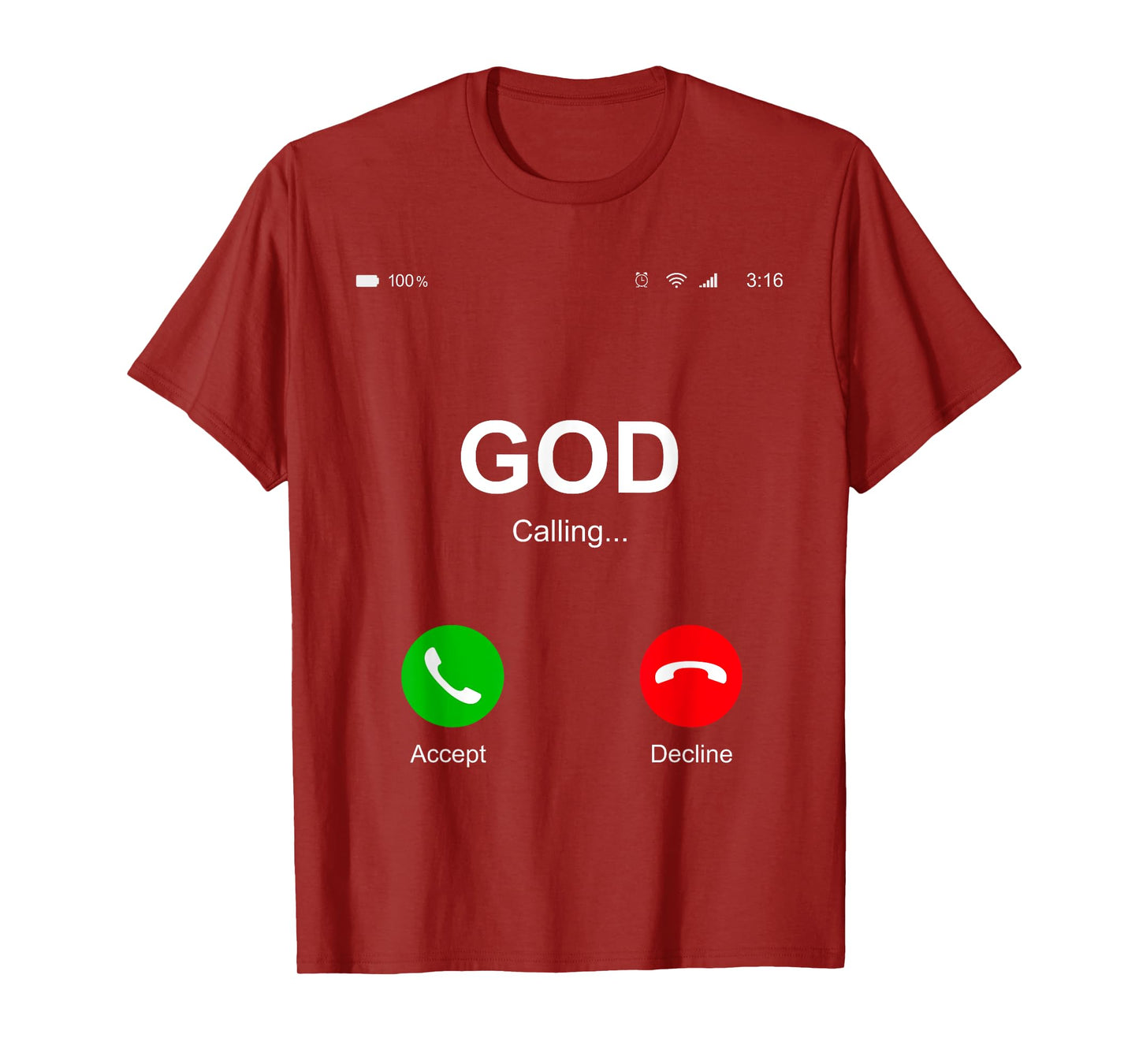 God Calling Funny God Phone Christian Church Mens Women Kids T-Shirt