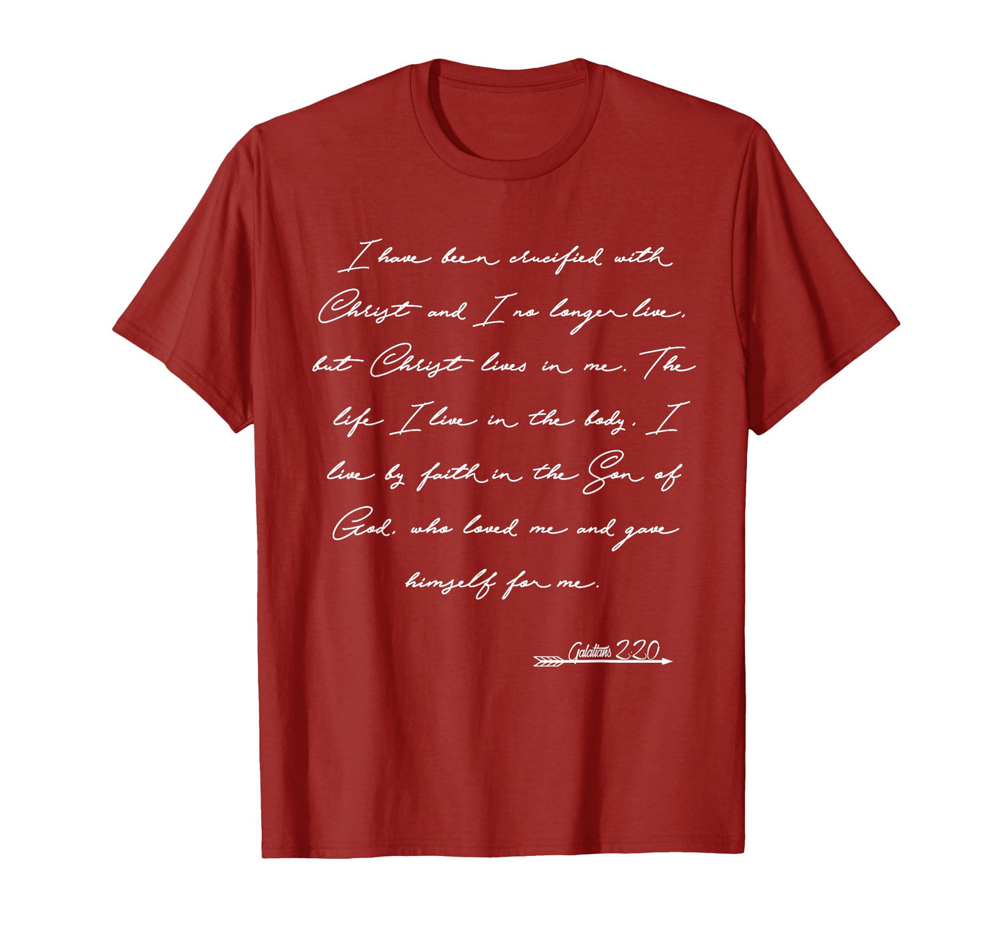 Galatians 2:20 Manuscript Christian Bible Verse T-Shirt