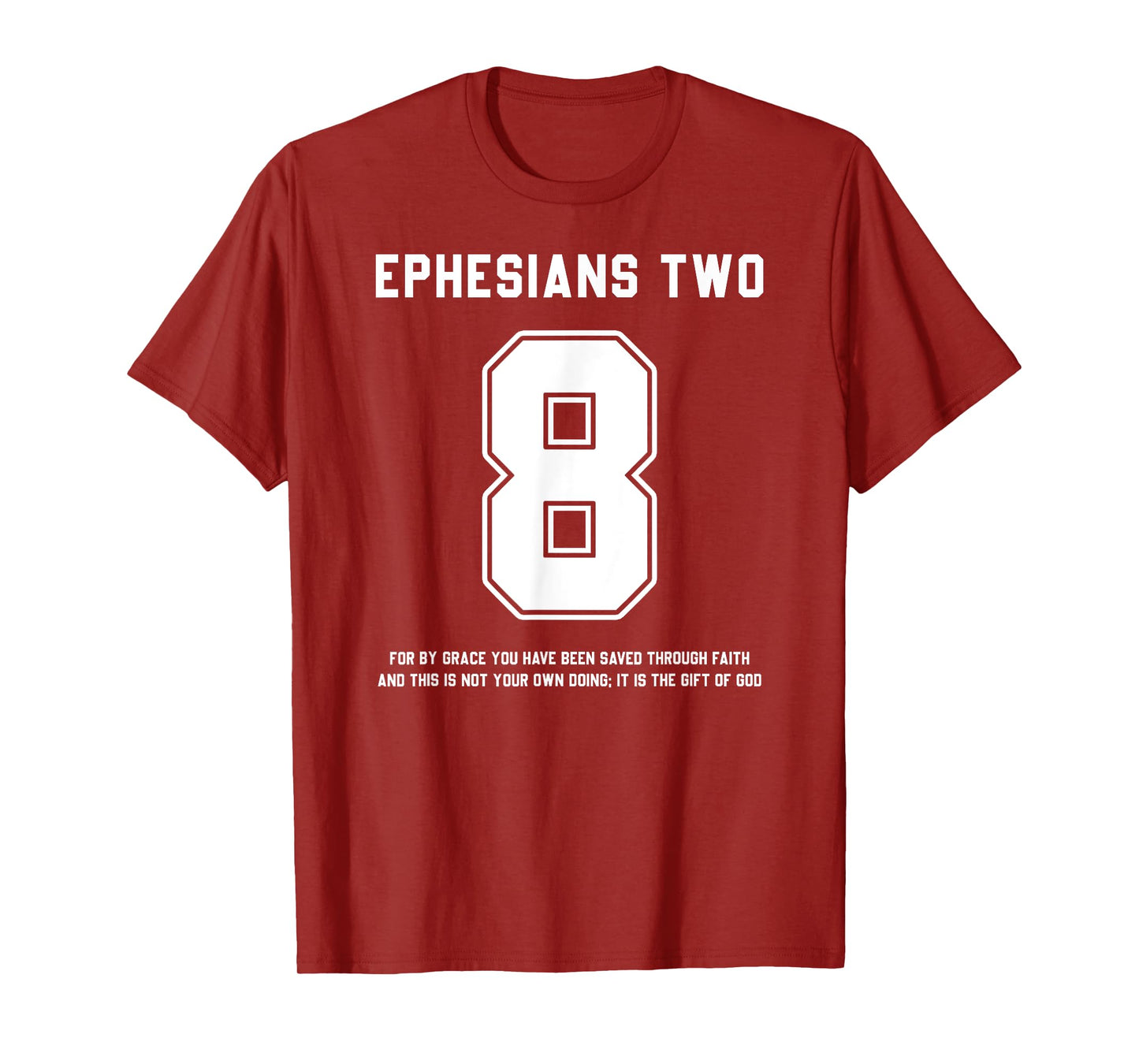 Ephesians 2:8 Bible Verse Team Sports Jersey T-Shirt