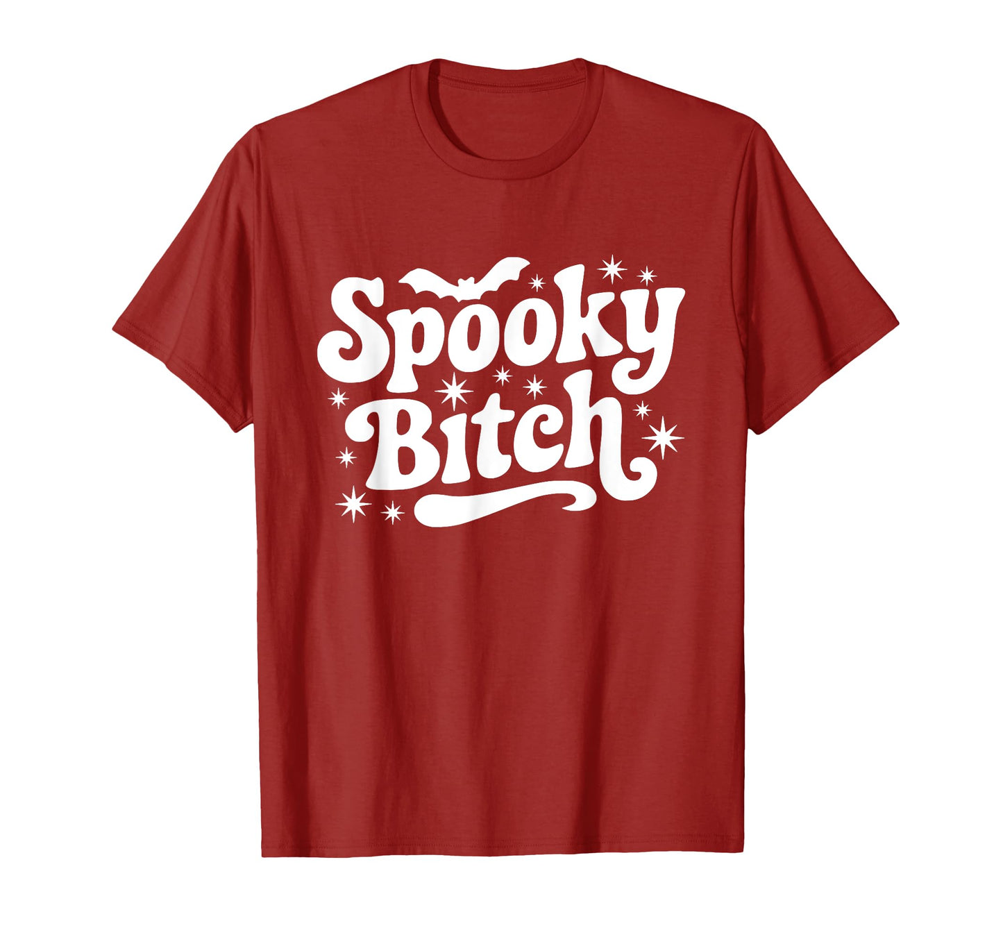 Spooky Bitch Retro Halloween Witch Quote Saying Bats Gift T-Shirt