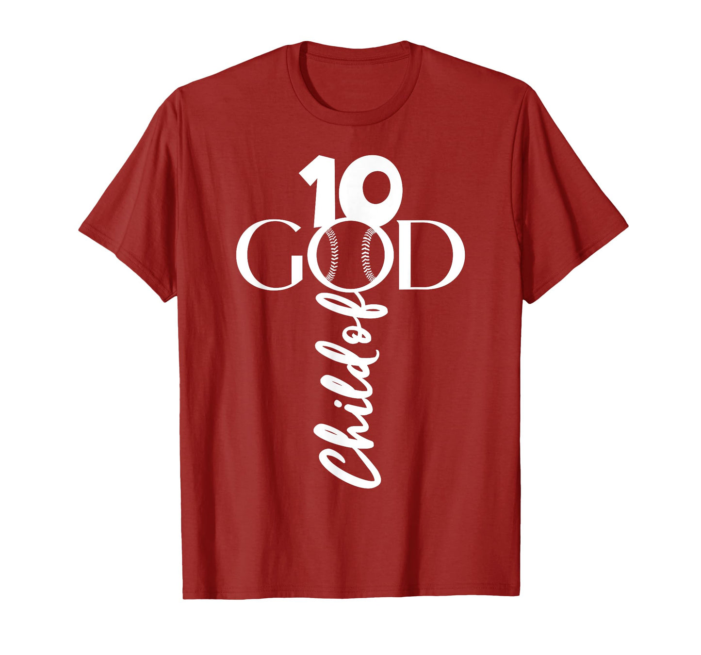 BASEBALL JESUS 10 YEARS CHILD OF GOD BASEBALL 10th BIRTHDAY T-Shirt