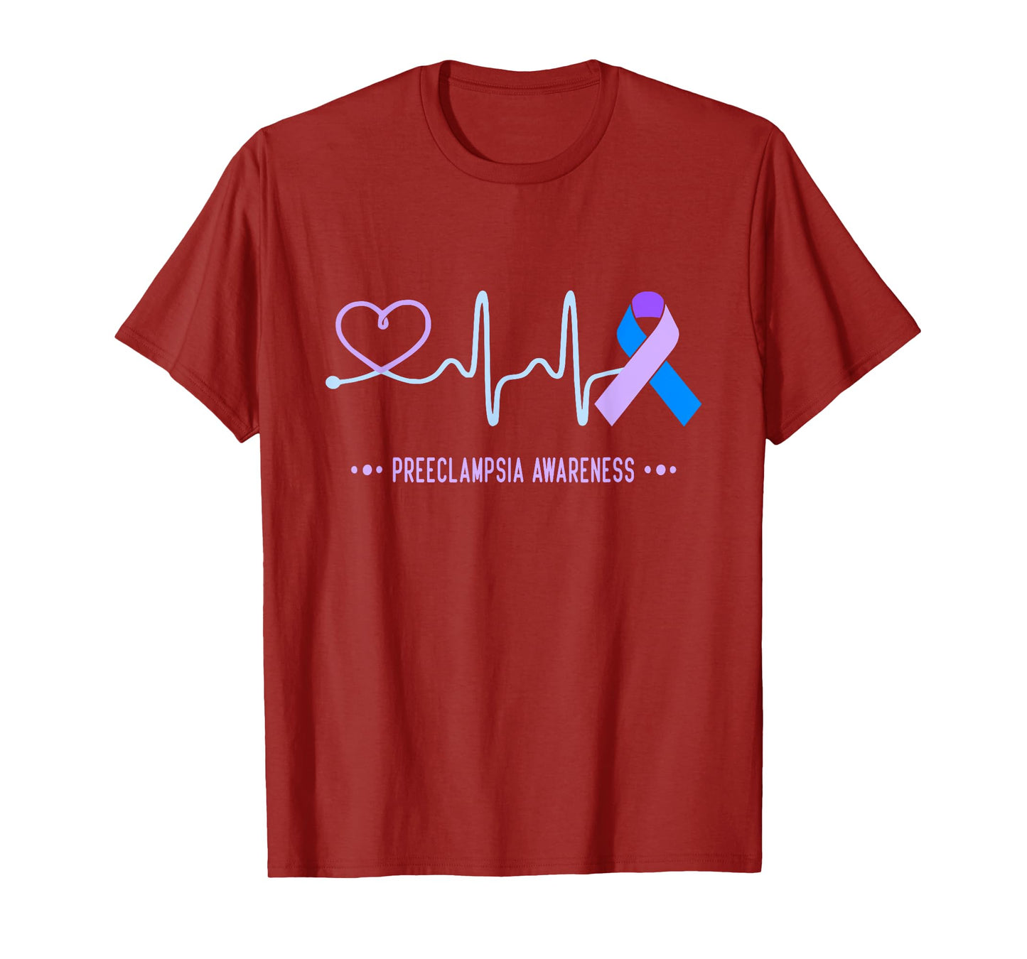 Preeclampsia Awareness Heartbeat Ribbon T-Shirt