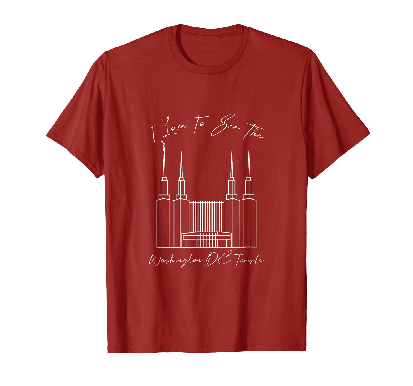 Washington DC Temple, I love to see my temple, calligraphy T-Shirt