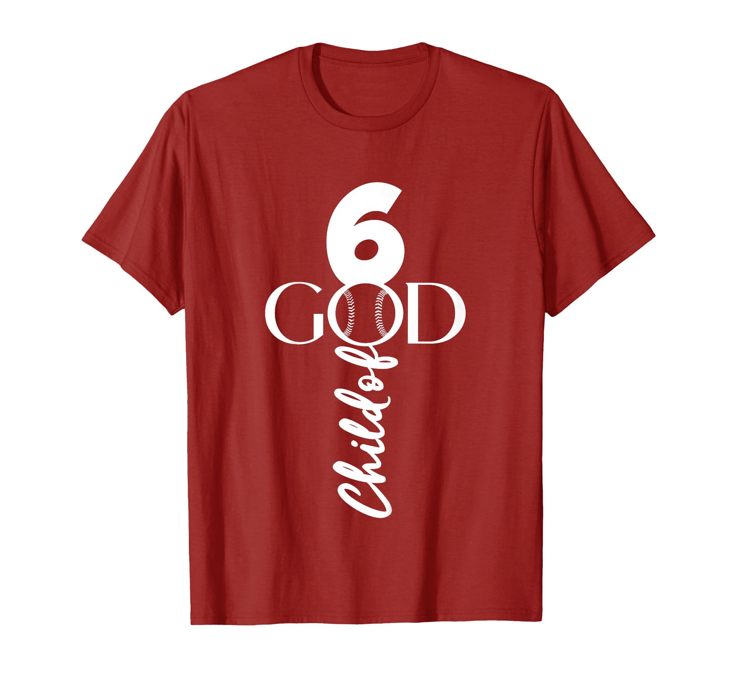 BASEBALL JESUS 6 YEARS CHILD OF GOD BASEBALL 6TH BIRTHDAY T-Shirt