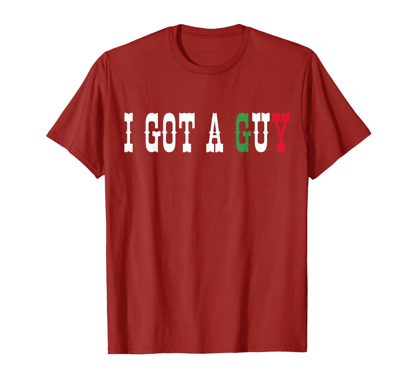 Italian I Got A Guy Tees Black Crew Neck Classic Fit Short Sleeve T-Shirt Unisex-Adults Small