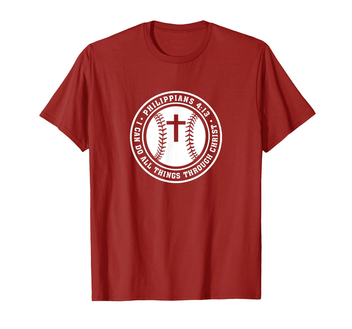 Philippians 4:13 Christian Baseball Cross Jesus Saves Christ T-Shirt