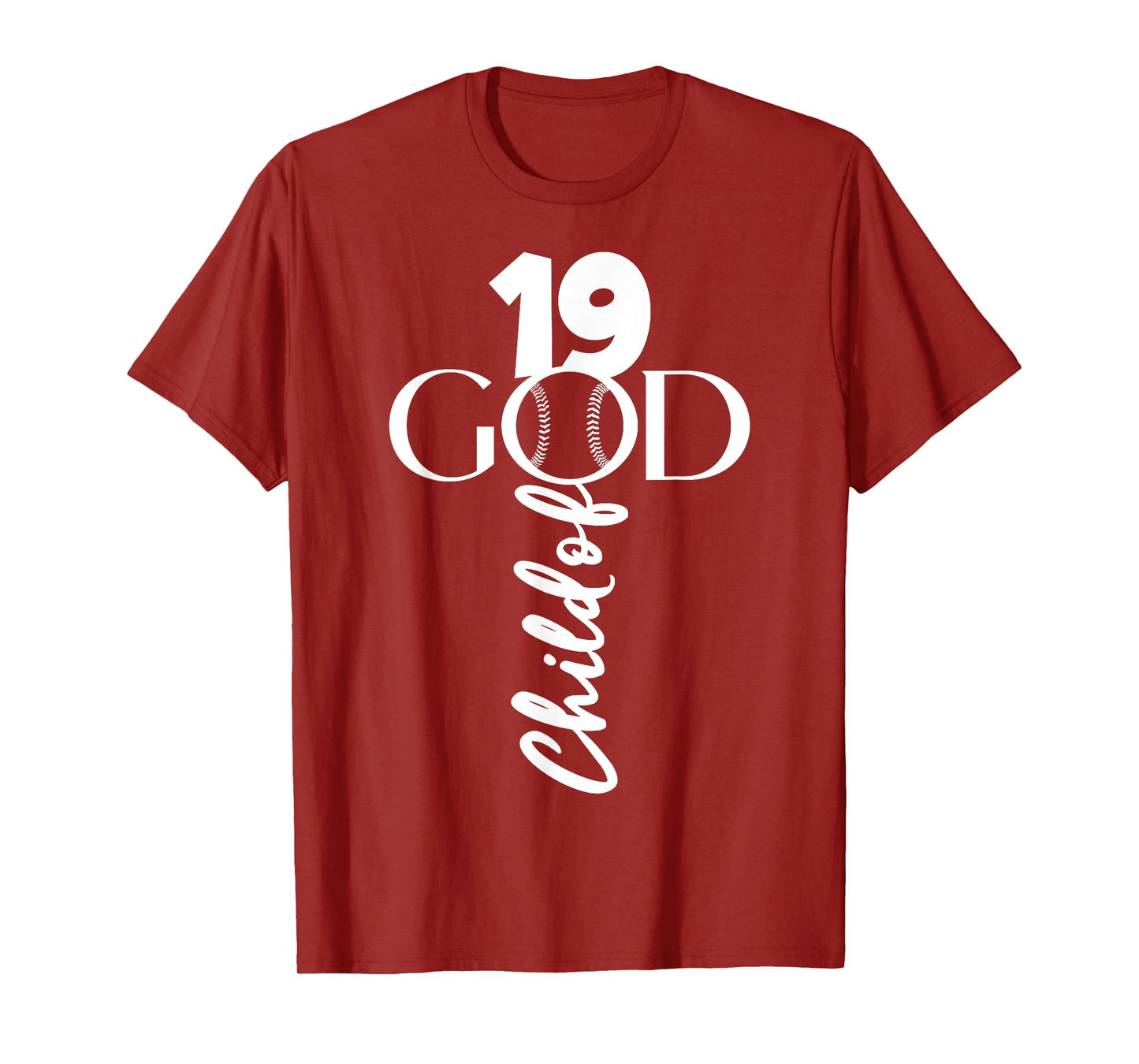 BASEBALL JESUS 19 YEARS CHILD OF GOD BASEBALL 19TH BIRTHDAY T-Shirt