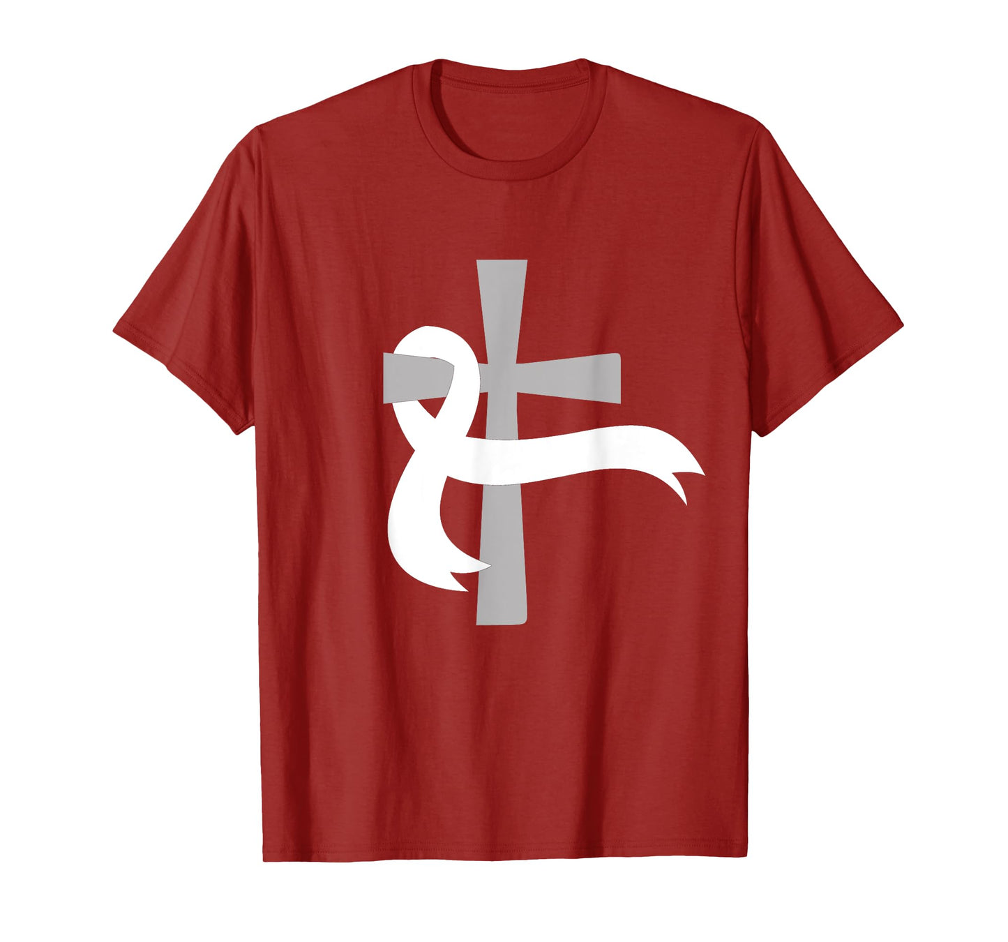 Lung Cancer Awareness White Ribbon Jesus Cross T-Shirt