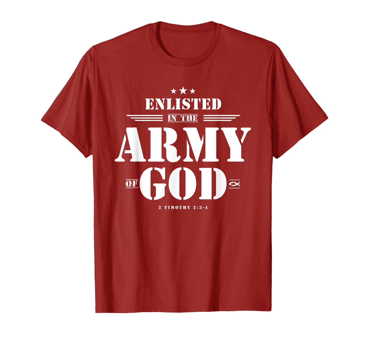 Faith Everywear Christian T-Shirt with Bible Verses, Scriptures, God's Army Design - Green, Unisex-Adult, Short Sleeve, Classic Fit, Small
