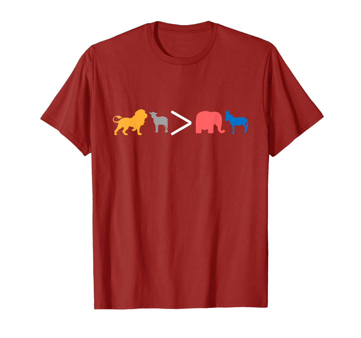 Christian Lion Lamb greater than Republican and Democrat T-Shirt