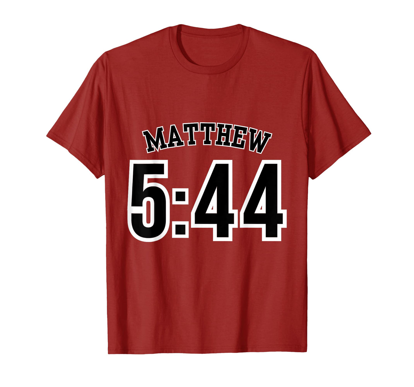 Matthew 5:44 Sports Jersey Christian Scripture Design T-Shirt
