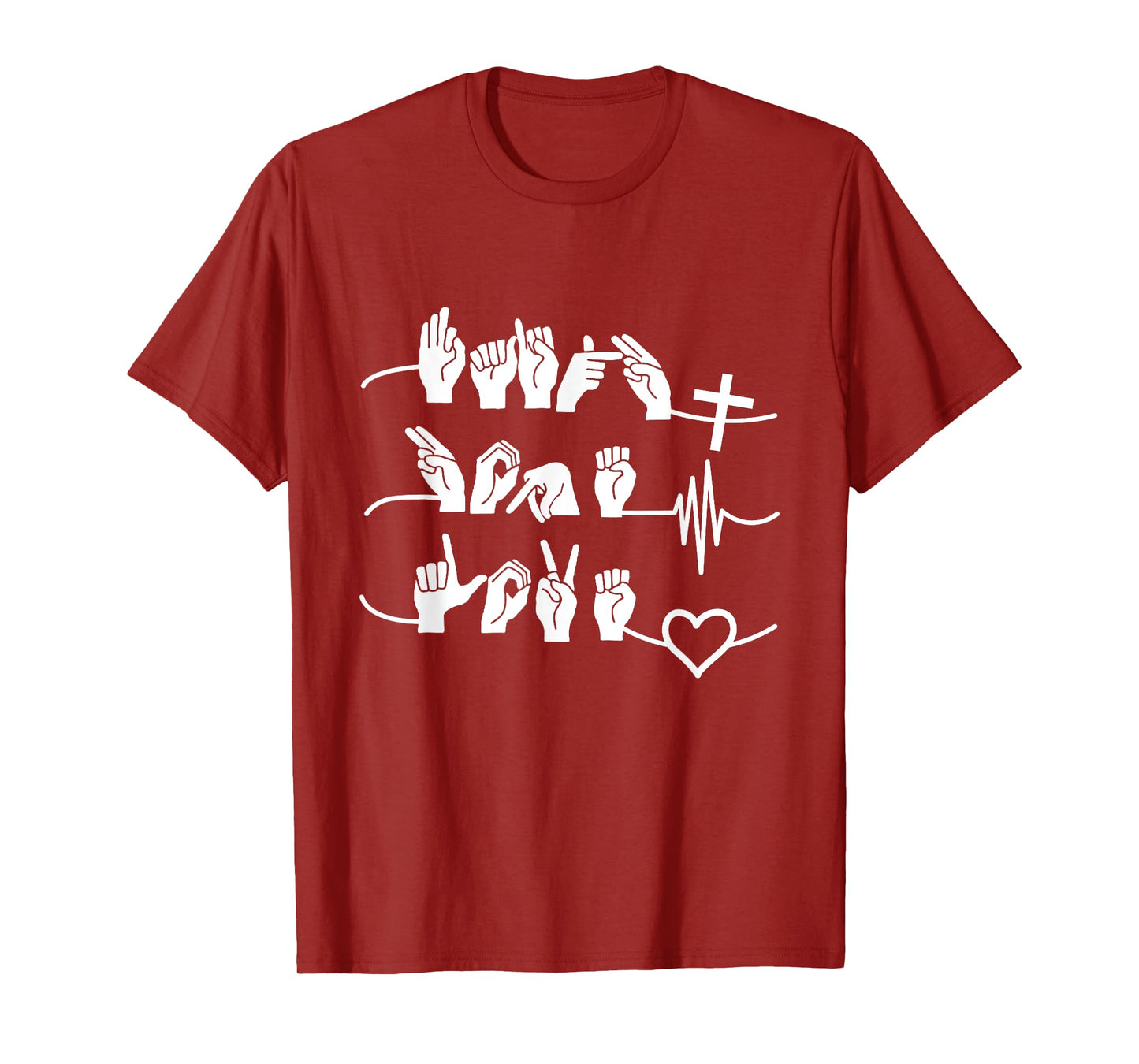 Faith Hope Love - Christ Religion Heartbeat T-Shirt
