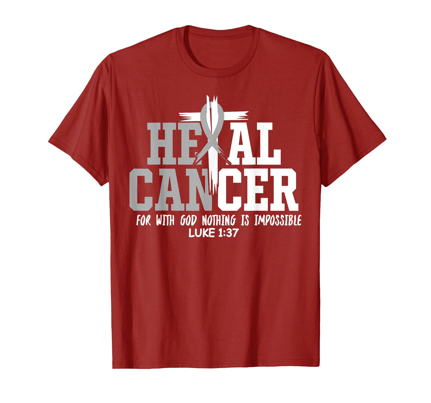 Heal Cancer Believe God Christian Brain Cancer Awareness T-Shirt