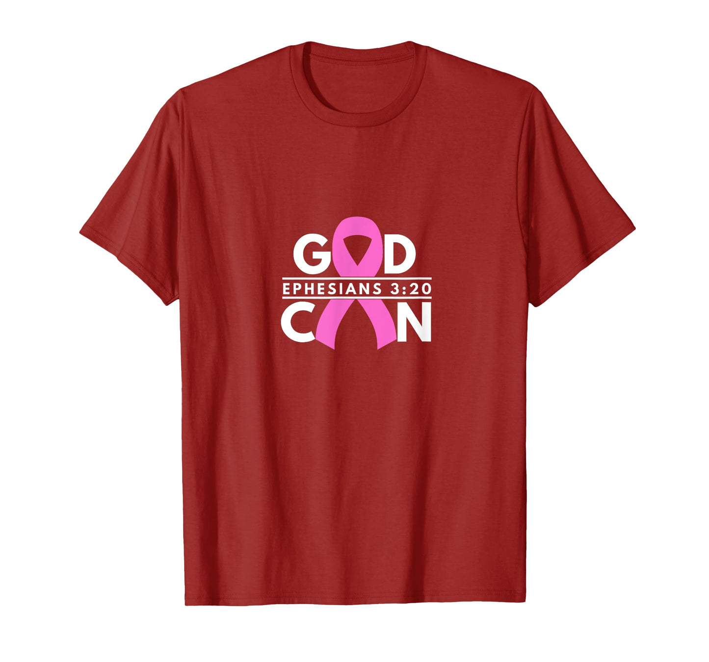 God Can Breast Cancer Ribbon Ephesians 3 20 T-Shirt