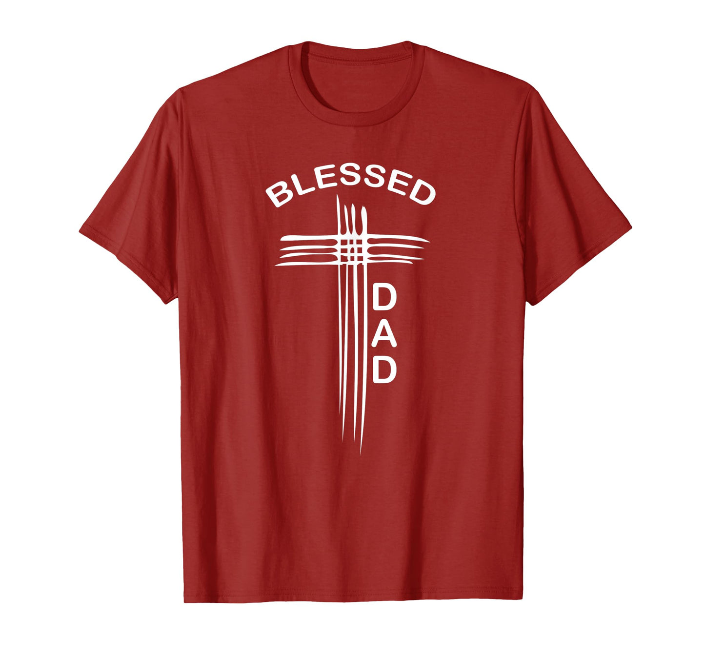 Mens Blessed Dad Christian Cross Religious T-Shirt