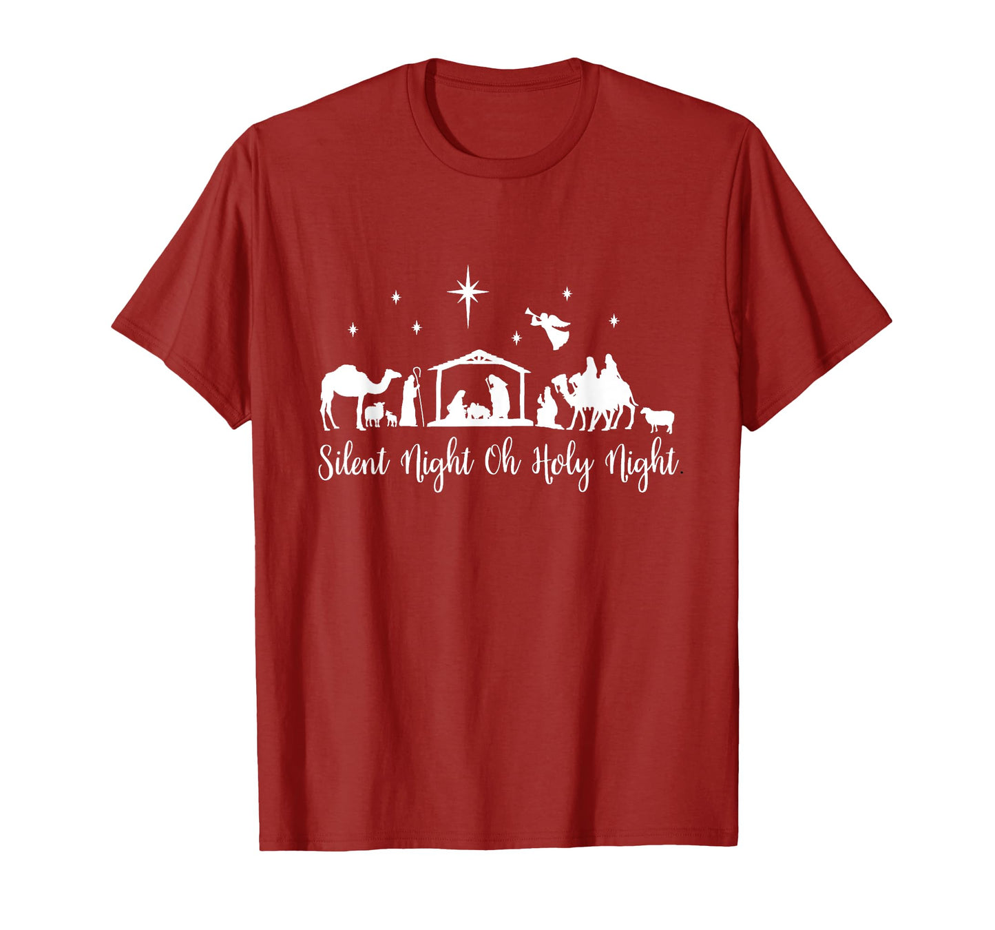 Silent Night Holy Night Nativity Scene Religious Christmas T-Shirt