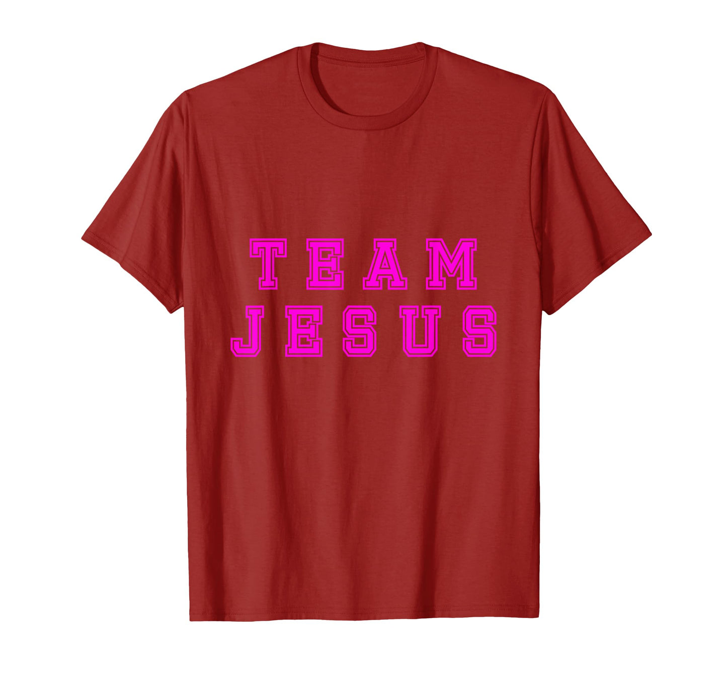 Fuchsia text Team Jesus Christian Athletic sports faith T-Shirt