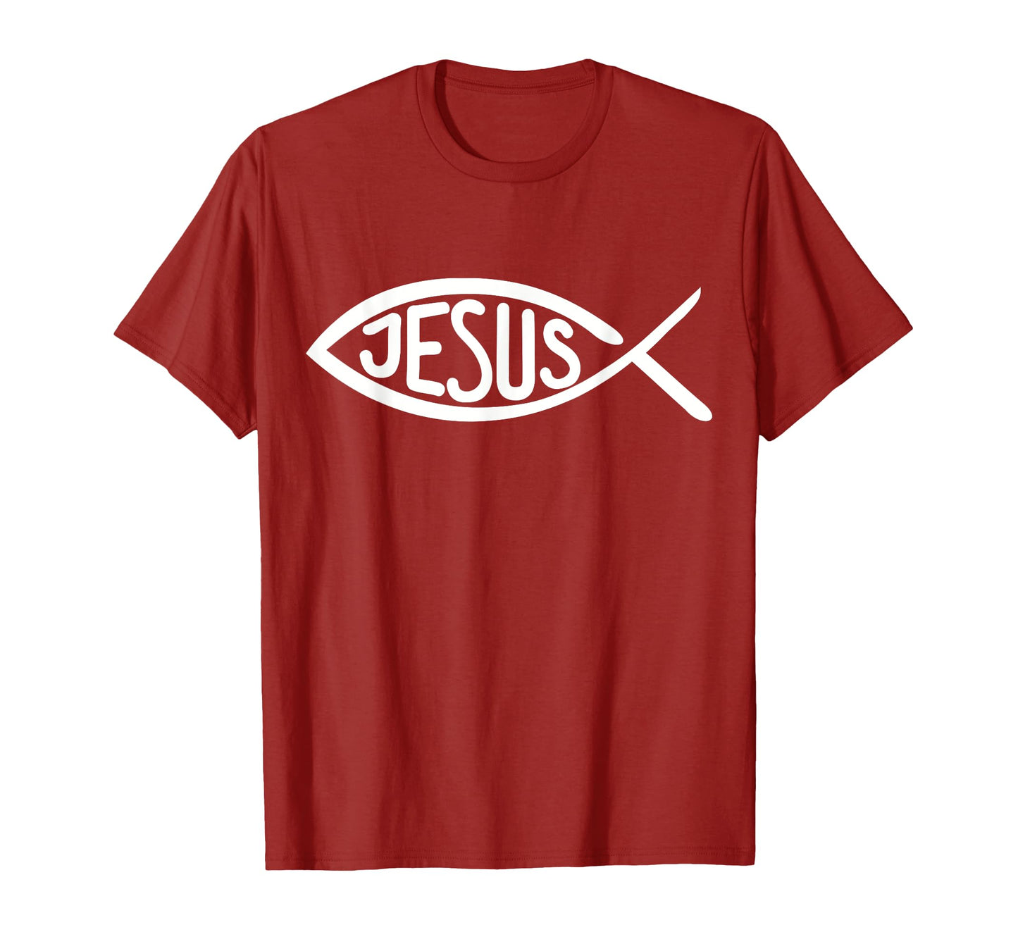 Jesus Gifts Jesus Fish T-Shirt, Kids, Unisex-Adults, Short Sleeve, Black, Small