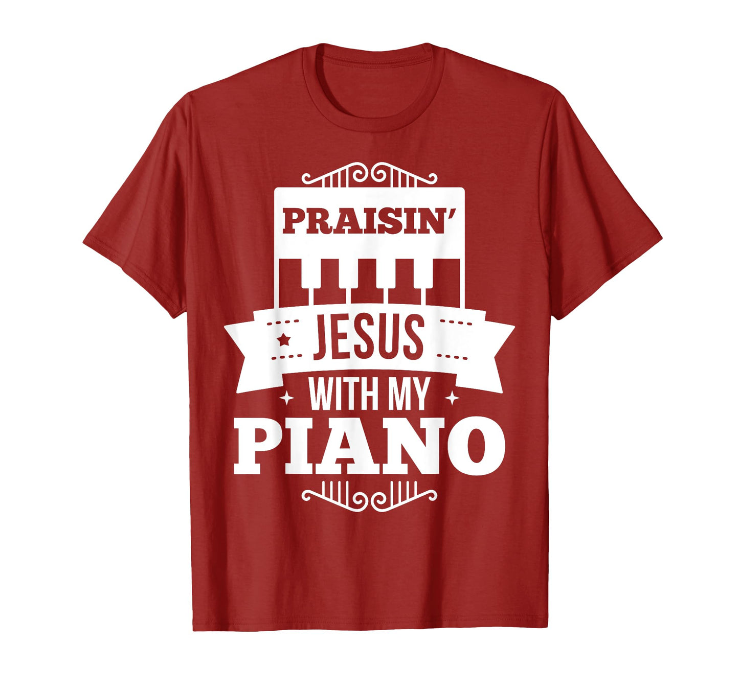 Christian Piano Player Praising Jesus, Pianist Worship Gift T-Shirt