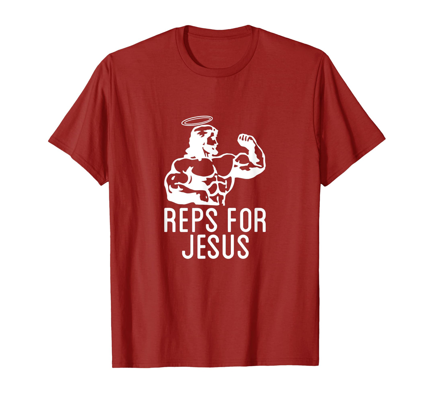 Reps For Jesus Muscular Swole Big Jesus Funny Lifting Shirt T-Shirt