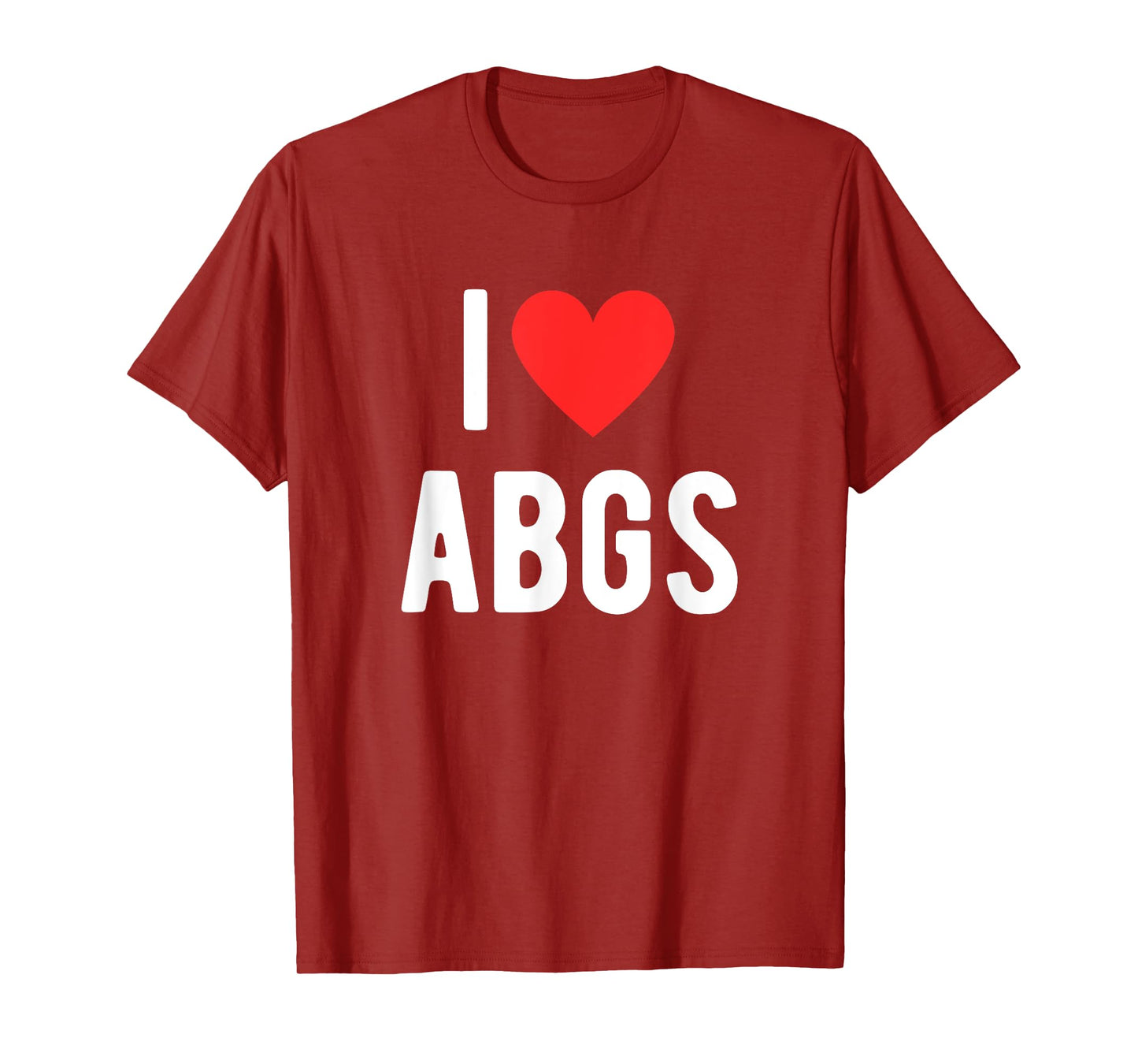 I Love ABGS Cute Heart Graphic Valentines Day T-Shirt