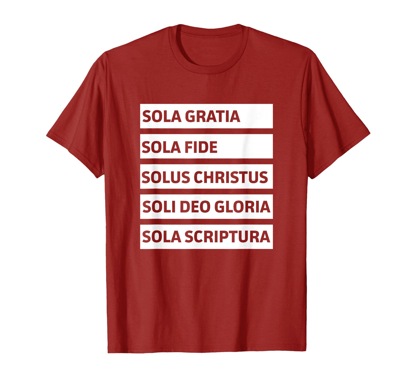 Five Solas - Sola Gratia Sola Fide Soli Deo Gloria Christian T-Shirt