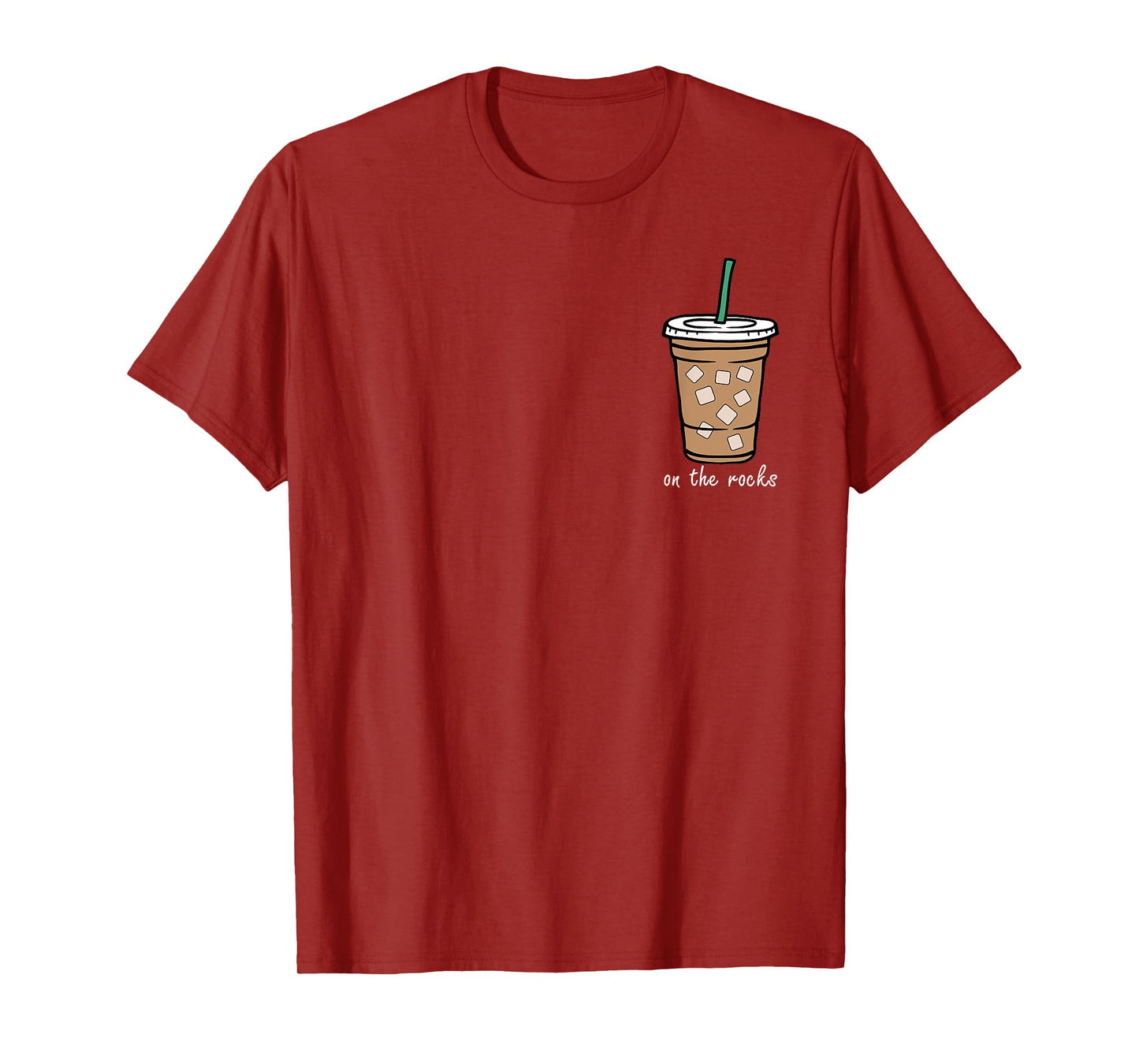 On The Retro Rocks Iced Coffee Summer Drinking Pocket T-Shirt