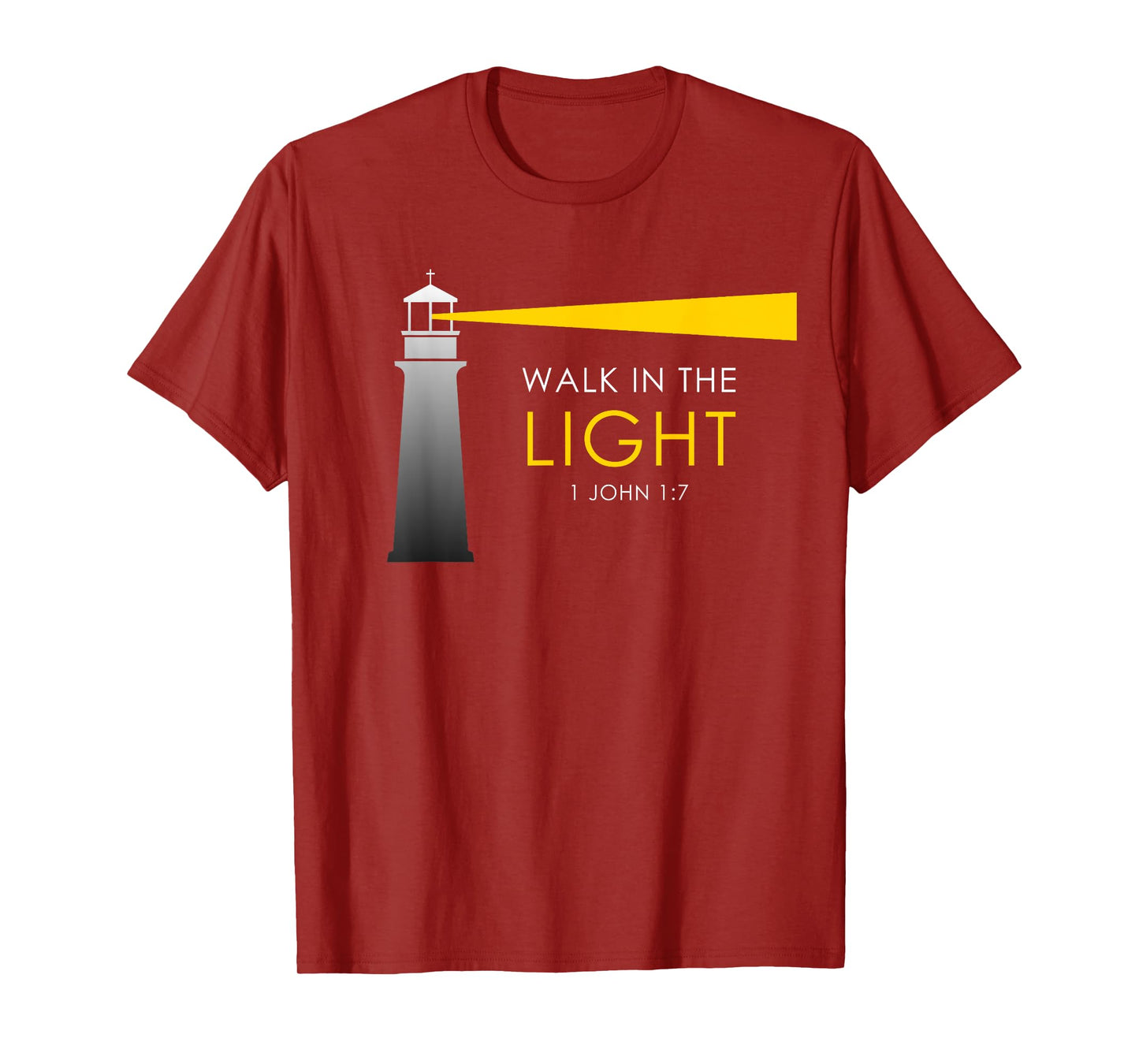 Walk in The Light – 1 John 1:7 Christian Faith Bible Verse T-Shirt