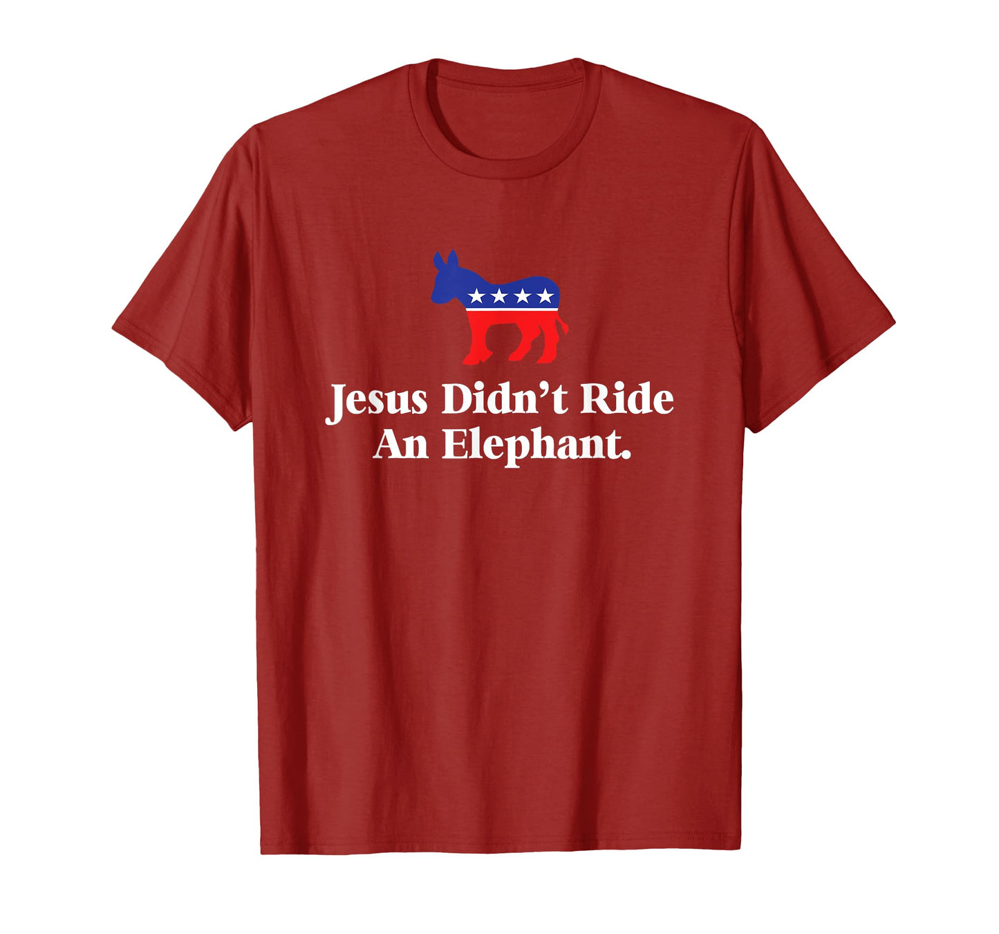No Trump No Way - Jesus Didn't Ride An Elephant Funny Anti Republican Unisex Black Small T-Shirt