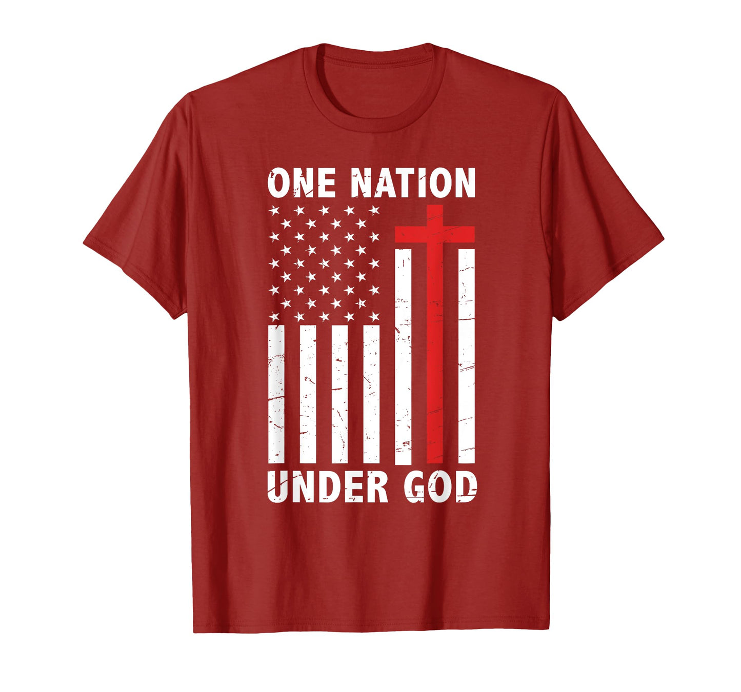 One Nation Under God Flag 4th Of July Patriotic Christian T-Shirt
