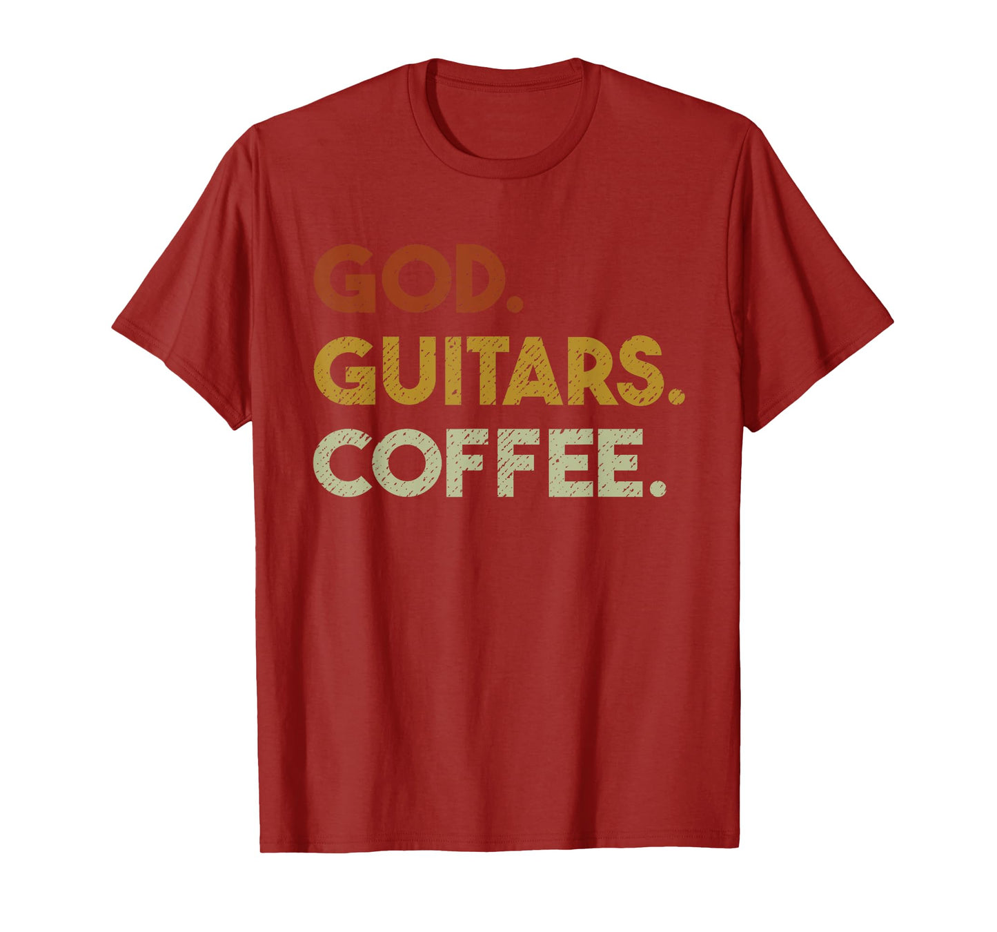 God Guitars Coffee - Christian Men Guitar Worship T-Shirt