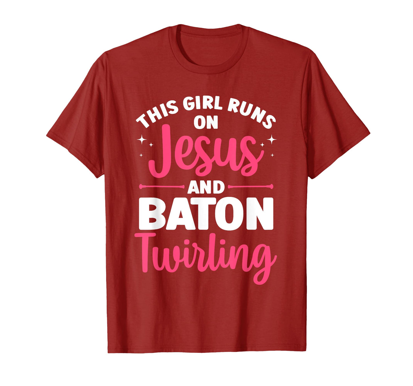 Baton Twirling Art For Women Girls Color Guard Baton Twirler T-Shirt