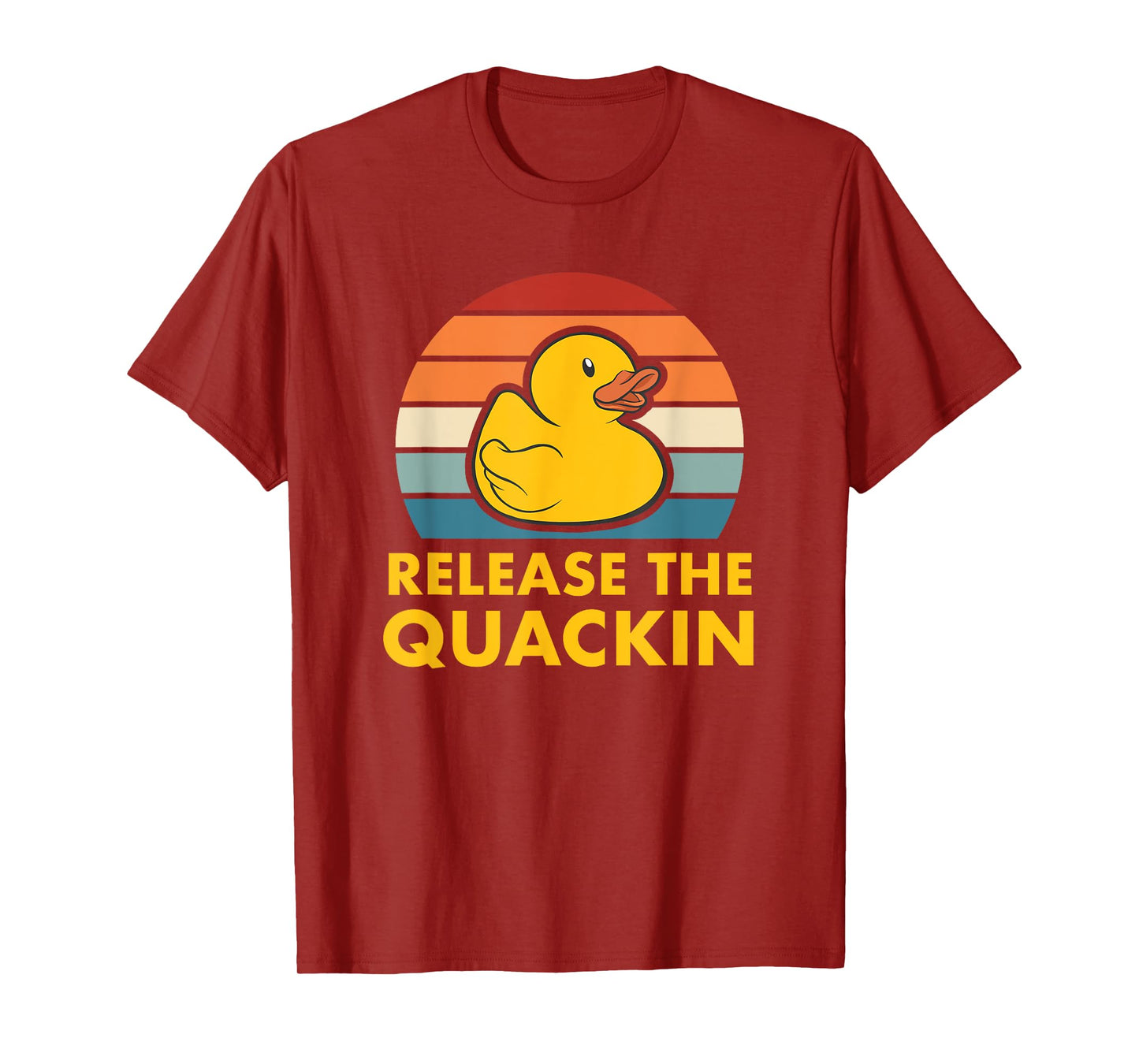 Release The Quackin Quote Rubber Duck Duckling Accessories T-Shirt, Small, Black