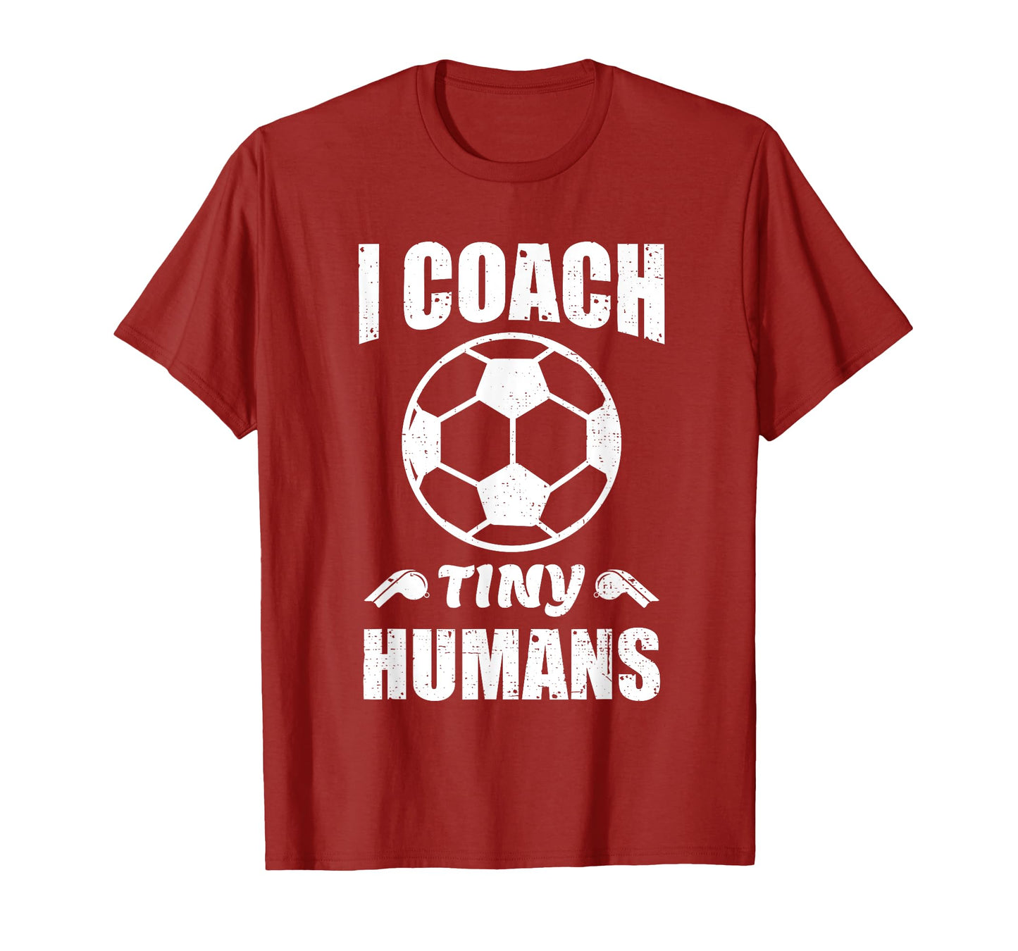 I Coach Tiny Humans Soccer Ball Fun Quote Football T-Shirt