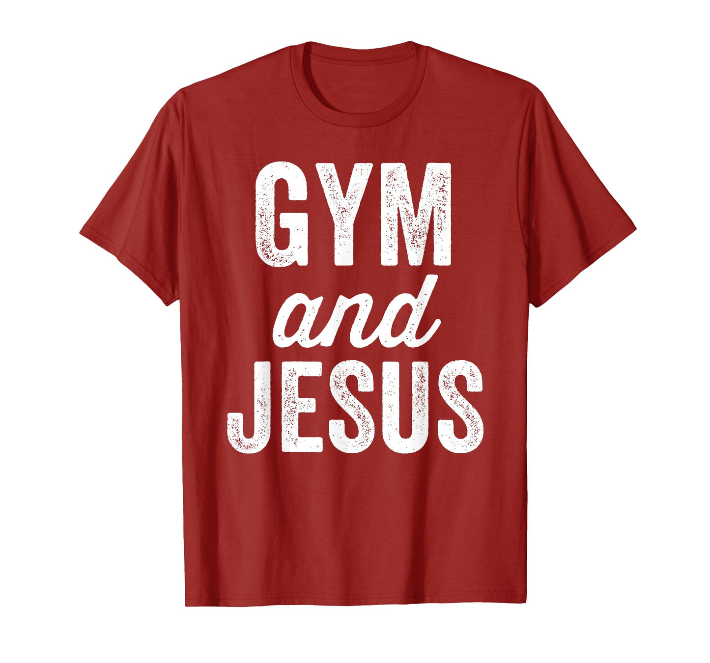 Gym And Jesus Christian Workout Lifting Weights Bodybuilding T-Shirt