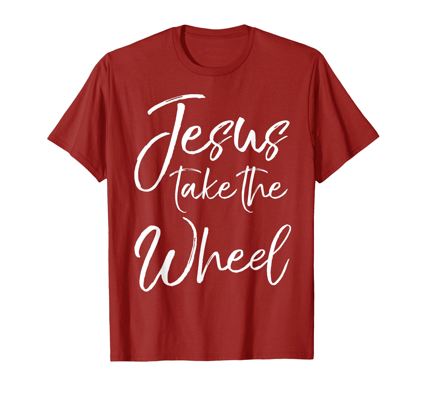 P37 Design Studio Jesus Shirts Christian Faith Quote for Women Cute Jesus Take the Wheel T-Shirt