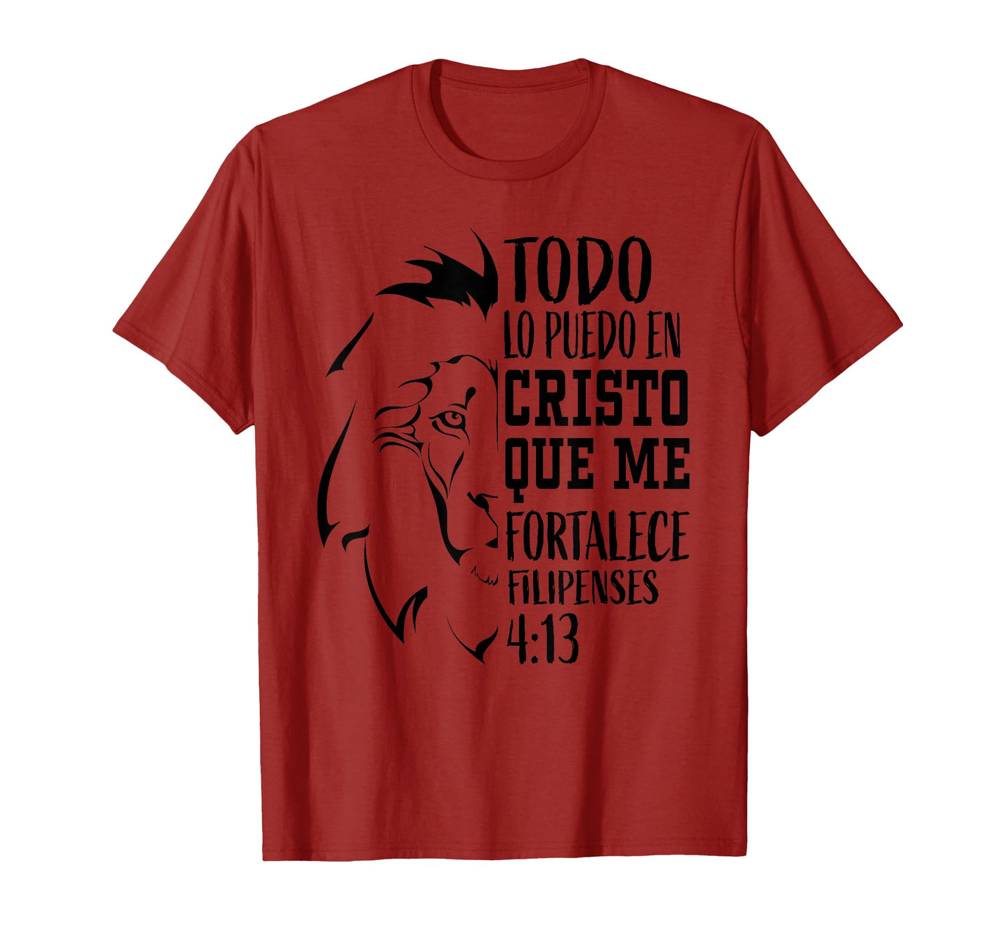 Christian Gifts Spanish Lion Filipenses 4:13 Verse Sayings T-Shirt