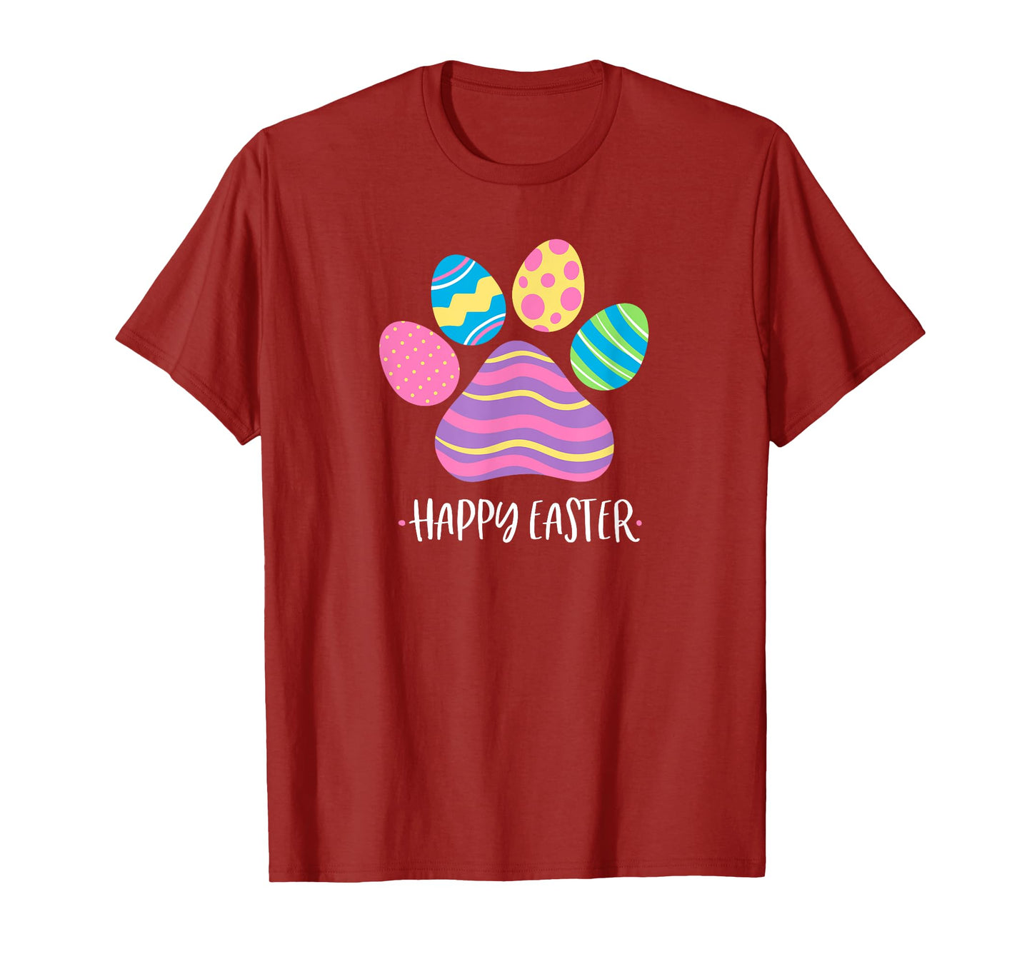 Cute Dog Paw Easter Design with Colorful Eggs for Dog Lover T-Shirt