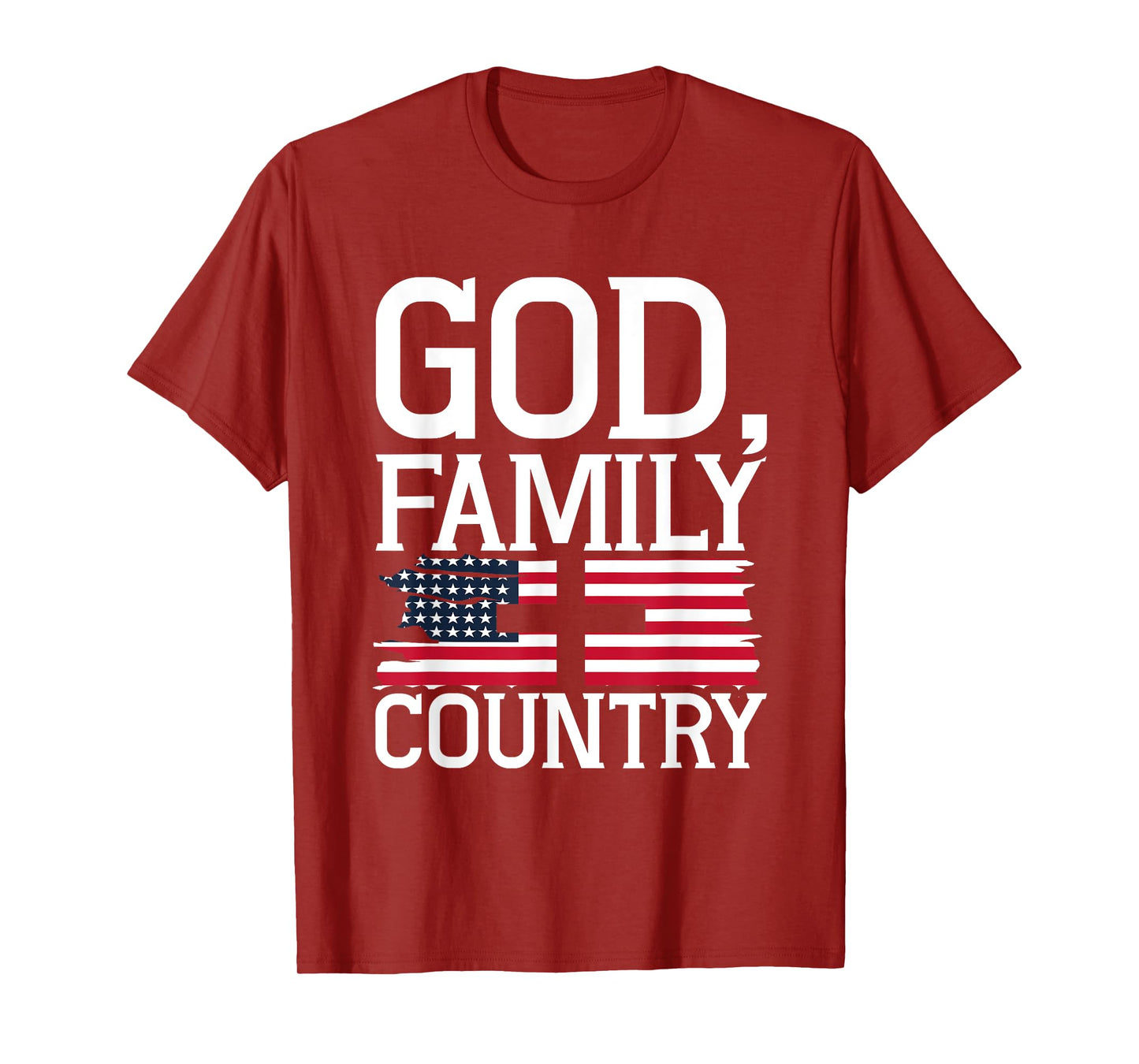God Family Country US Flag Christian American Prayer T-Shirt