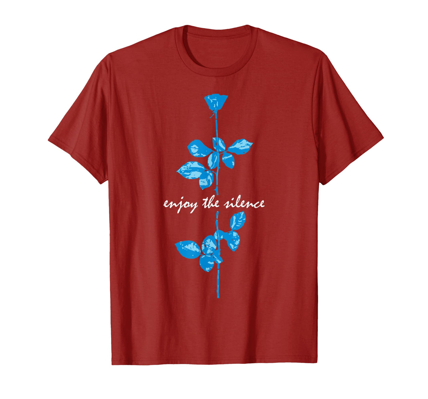 Basic Chilling Funny Quote Enjoy The Silence Retro Blue Rose T-Shirt