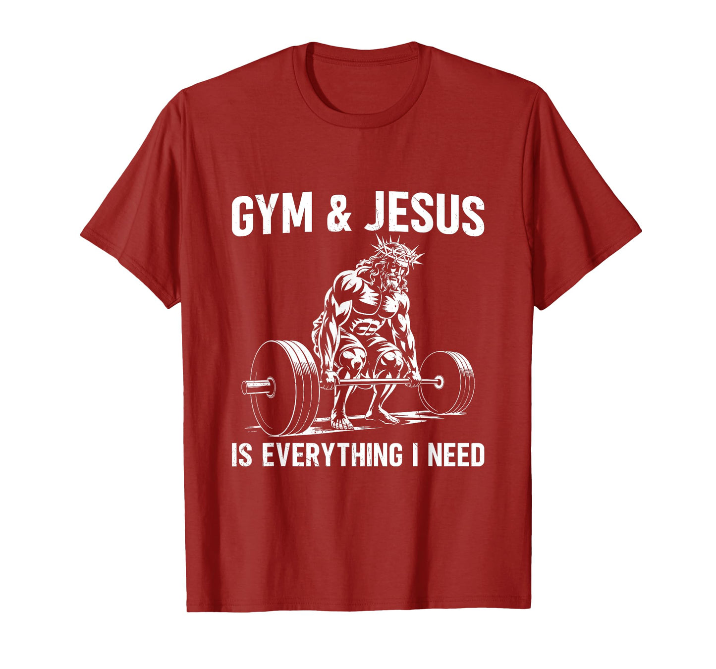 Gym and Jesus Christian Weight Lifting T-Shirt