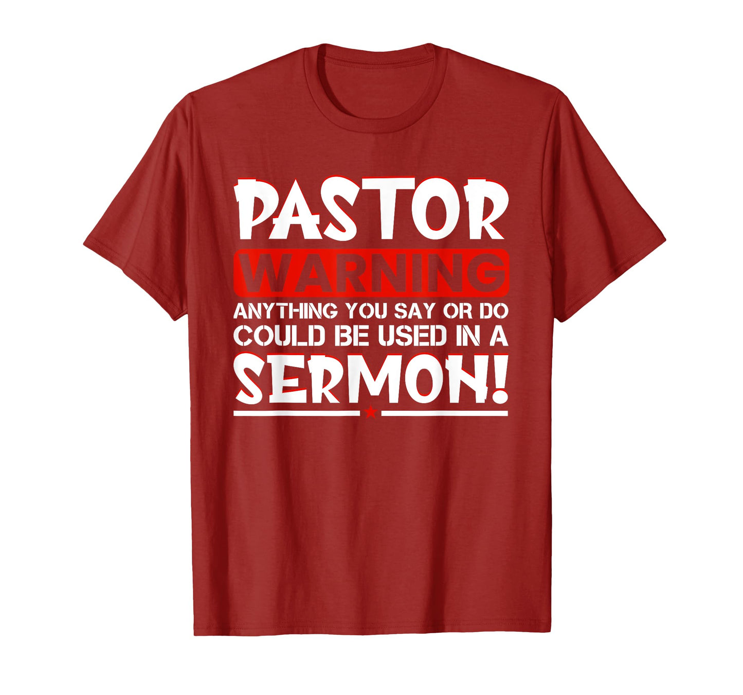 Pastor Warning Sermon Funny Minister Clergy Pastor T-Shirt