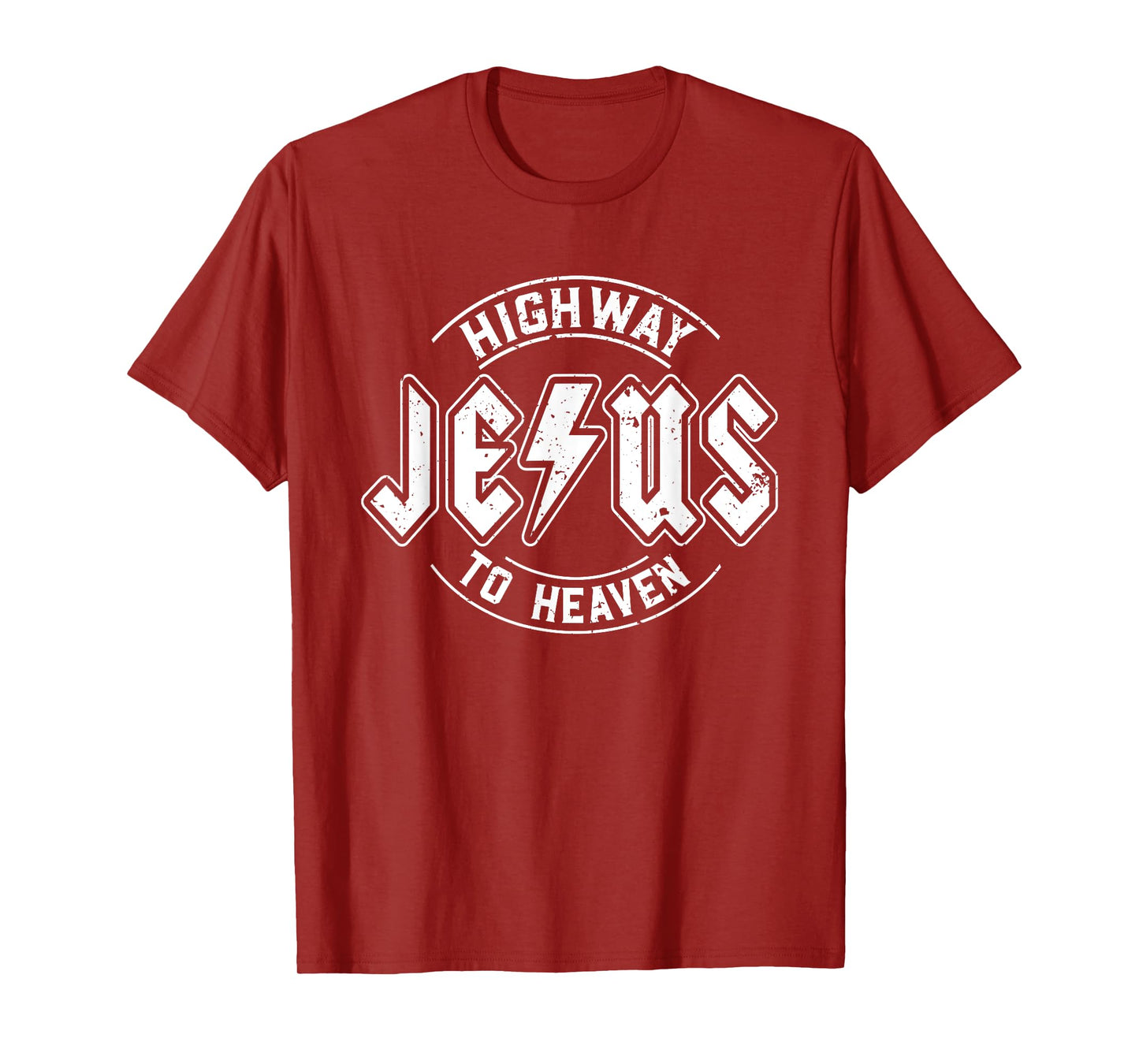 Retro Rock Style Christian Faith Highway to Heaven Jesus T-Shirt