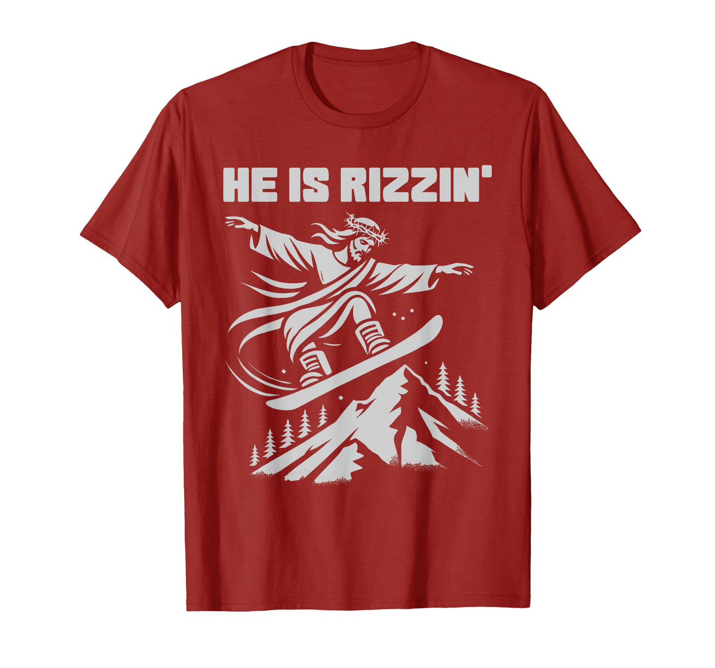Snowboard jesus christ snowboarding rizzin' snow christian T-Shirt