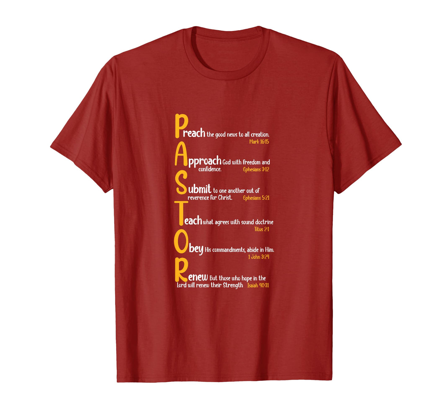 Pastor Preacher Minister Clergy Bible Verse Definition T-Shirt
