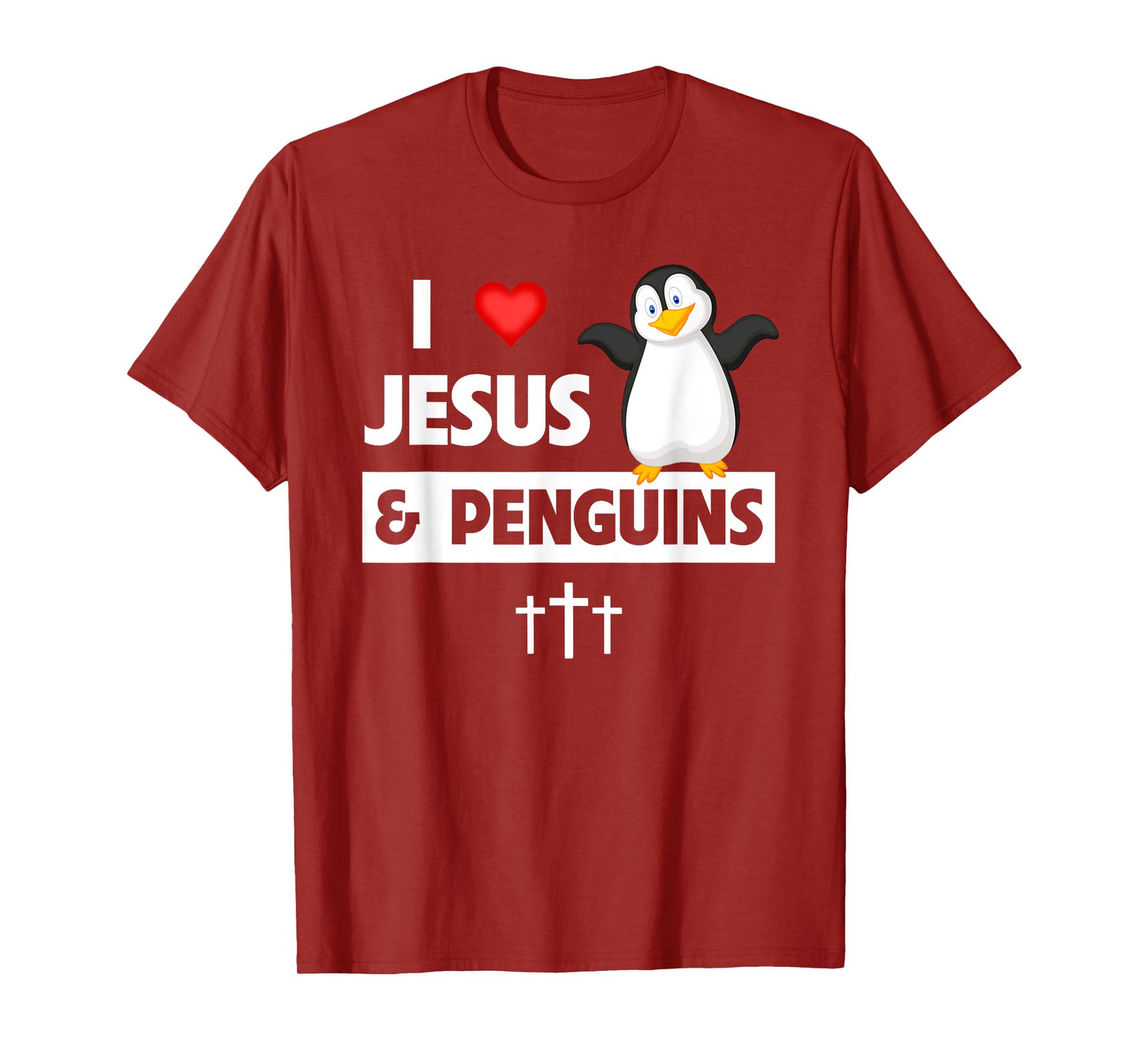 I Love Jesus and Penguins Christian Flightless Bird Bible T-Shirt