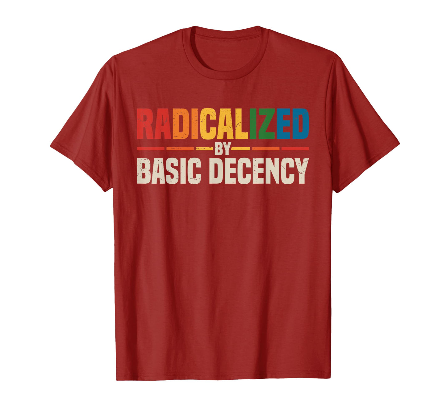 Vintage Radicalized by Basic Decency Cool Activism Funny T-Shirt